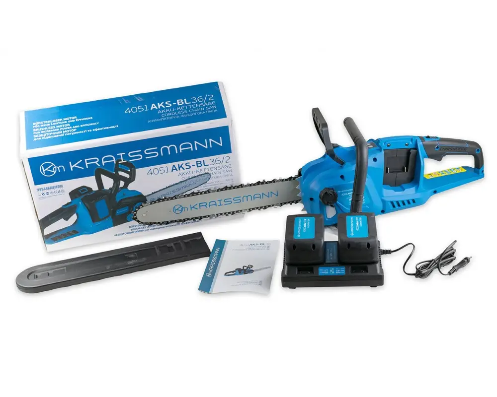 Акумуляторна ланцюгова пила Kraissmann 4051 AKS-BL 36/2