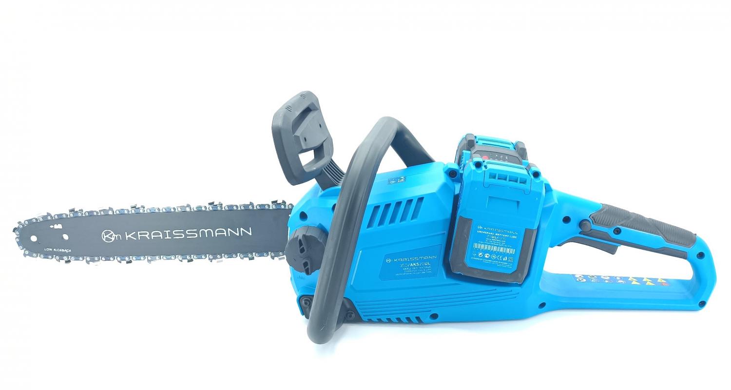 Ланцюгова пила Kraissmann 3502 AKS-BL 20UL (подвійний зарядний пристрій, 2 акум. по 4000 мАг)