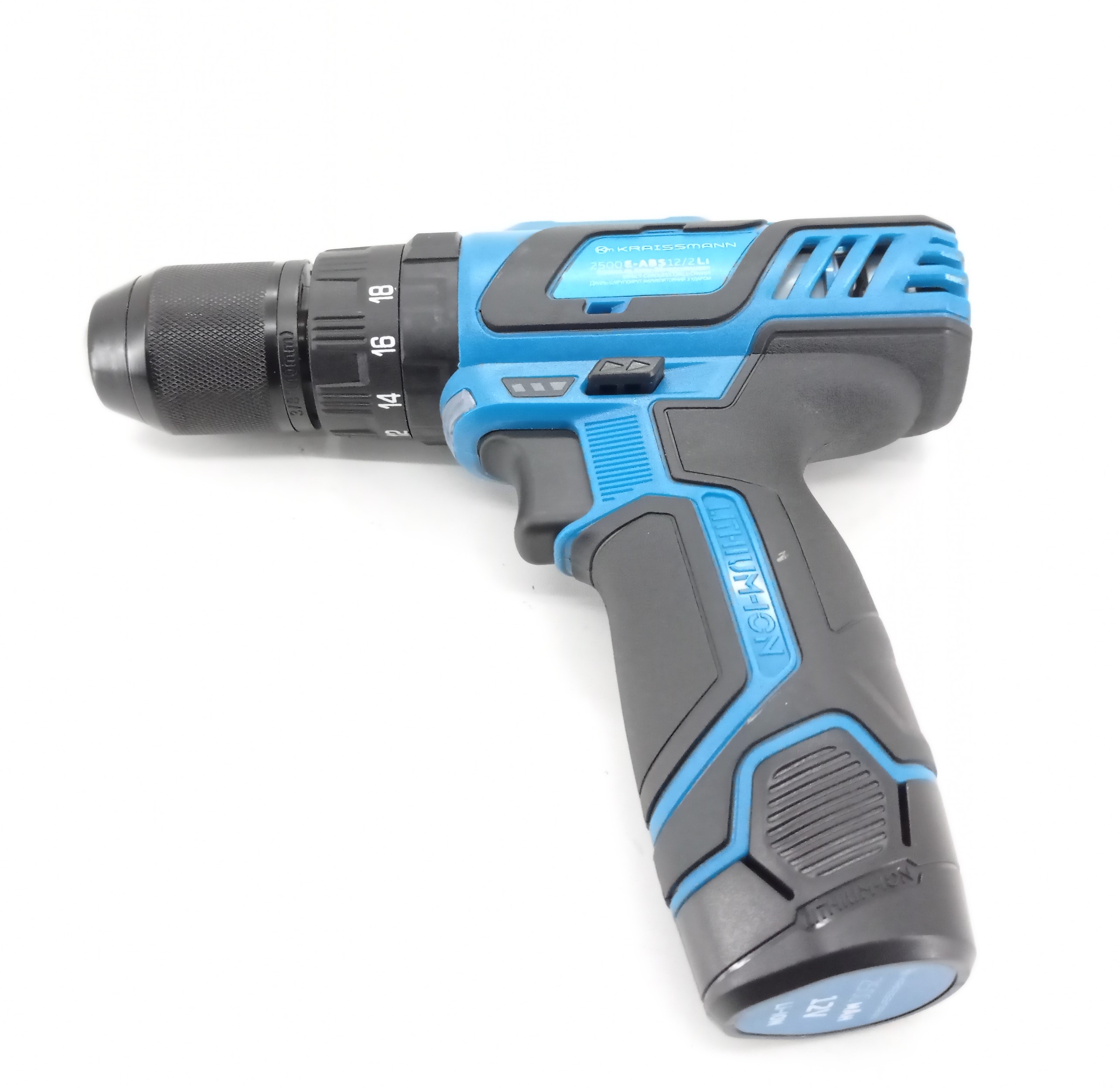 Акумуляторний шуруповерт Kraissmann 2500 E-ABS 12/2 Li (ударний)