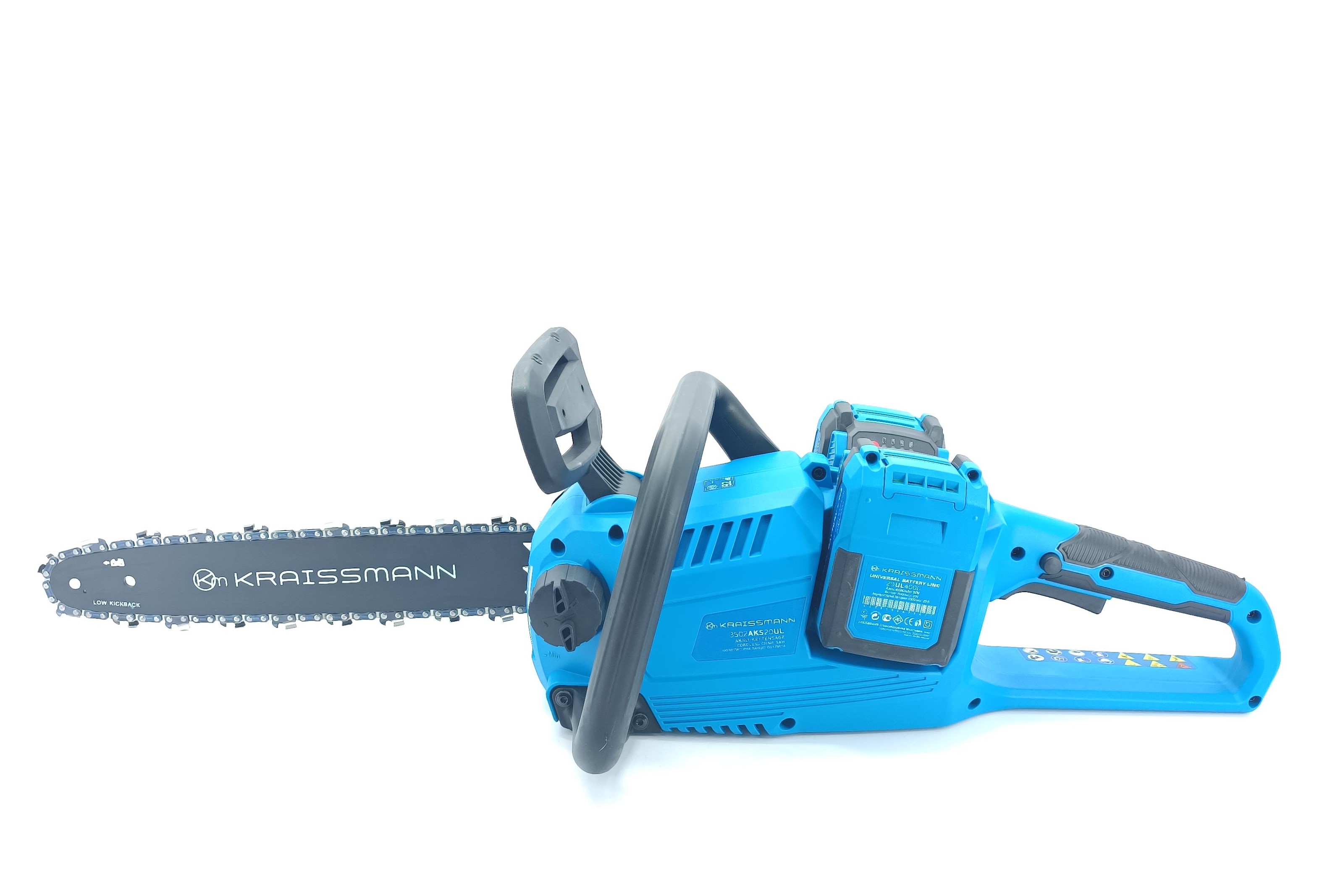 Ланцюгова пила Kraissmann 3502 AKS-BL 20UL (подвійний зарядний пристрій, 2 акум. по 4000 мАг)