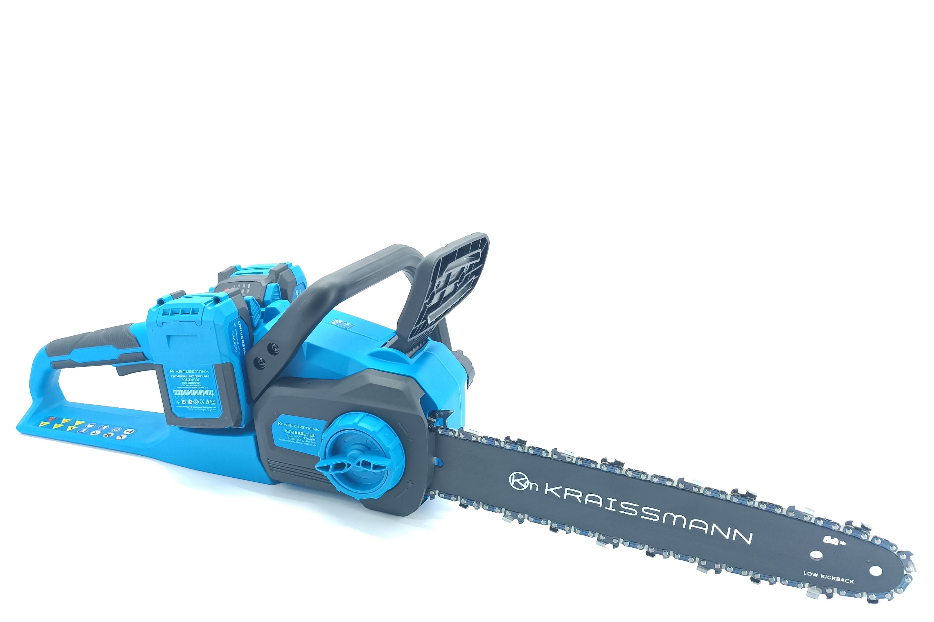Ланцюгова пила Kraissmann 3502 AKS-BL 20UL (подвійний зарядний пристрій, 2 акум. по 4000 мАг)