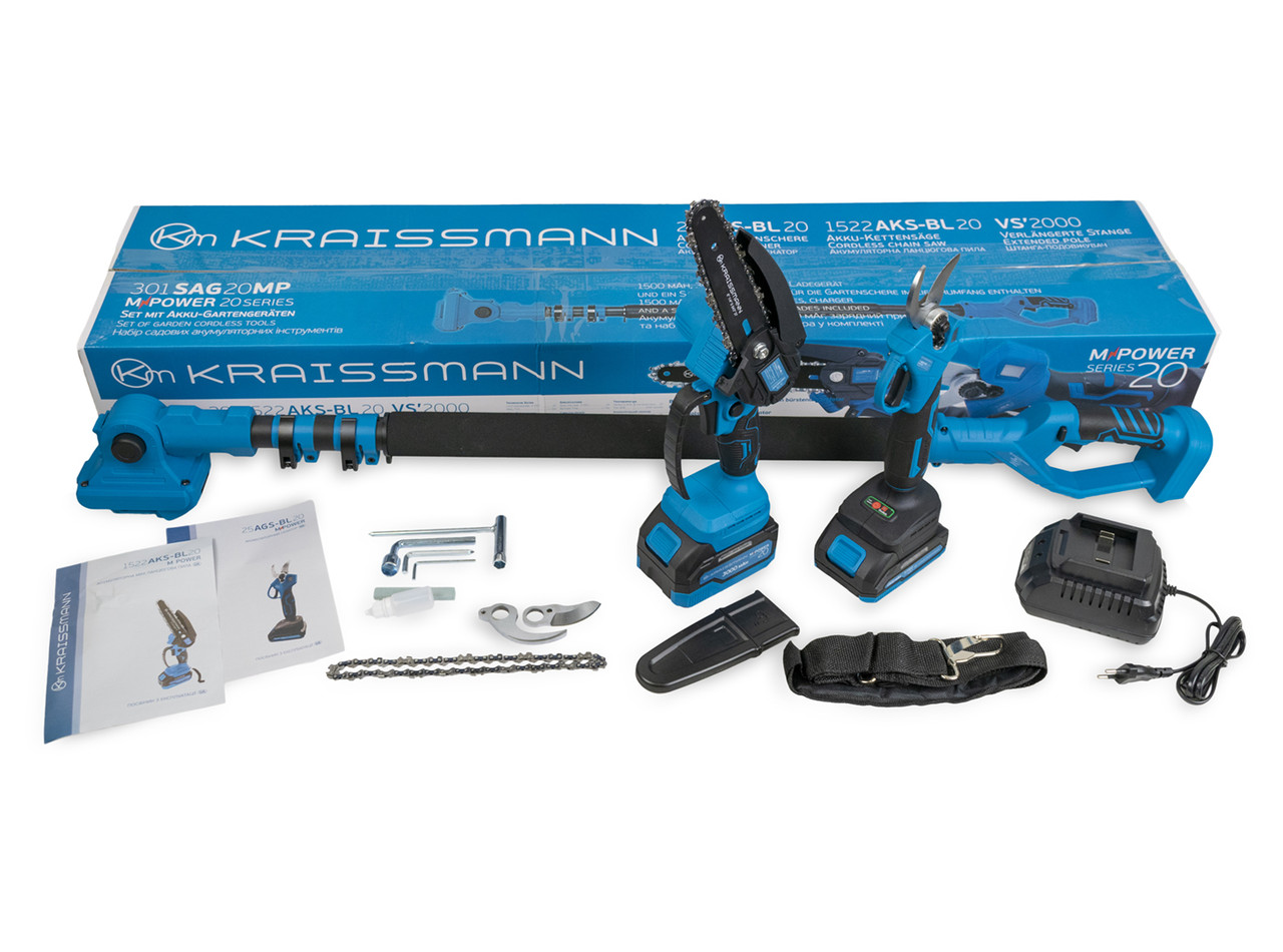 Комплект Kraissmann 301 SAG 20 MP (секатор, міні-пила, подовжувач)