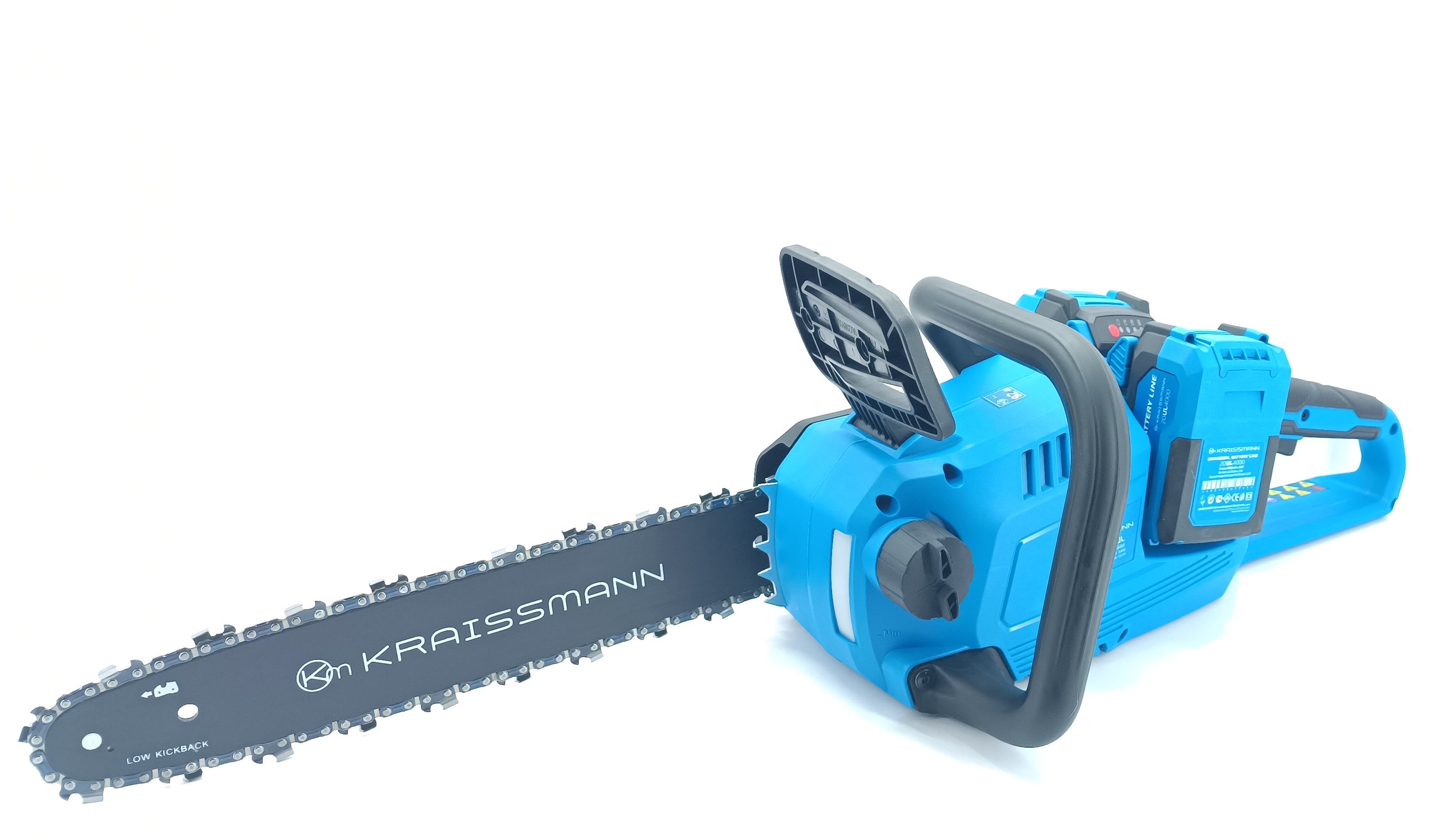 Ланцюгова пила Kraissmann 3502 AKS-BL 20UL (подвійний зарядний пристрій, 2 акум. по 4000 мАг)