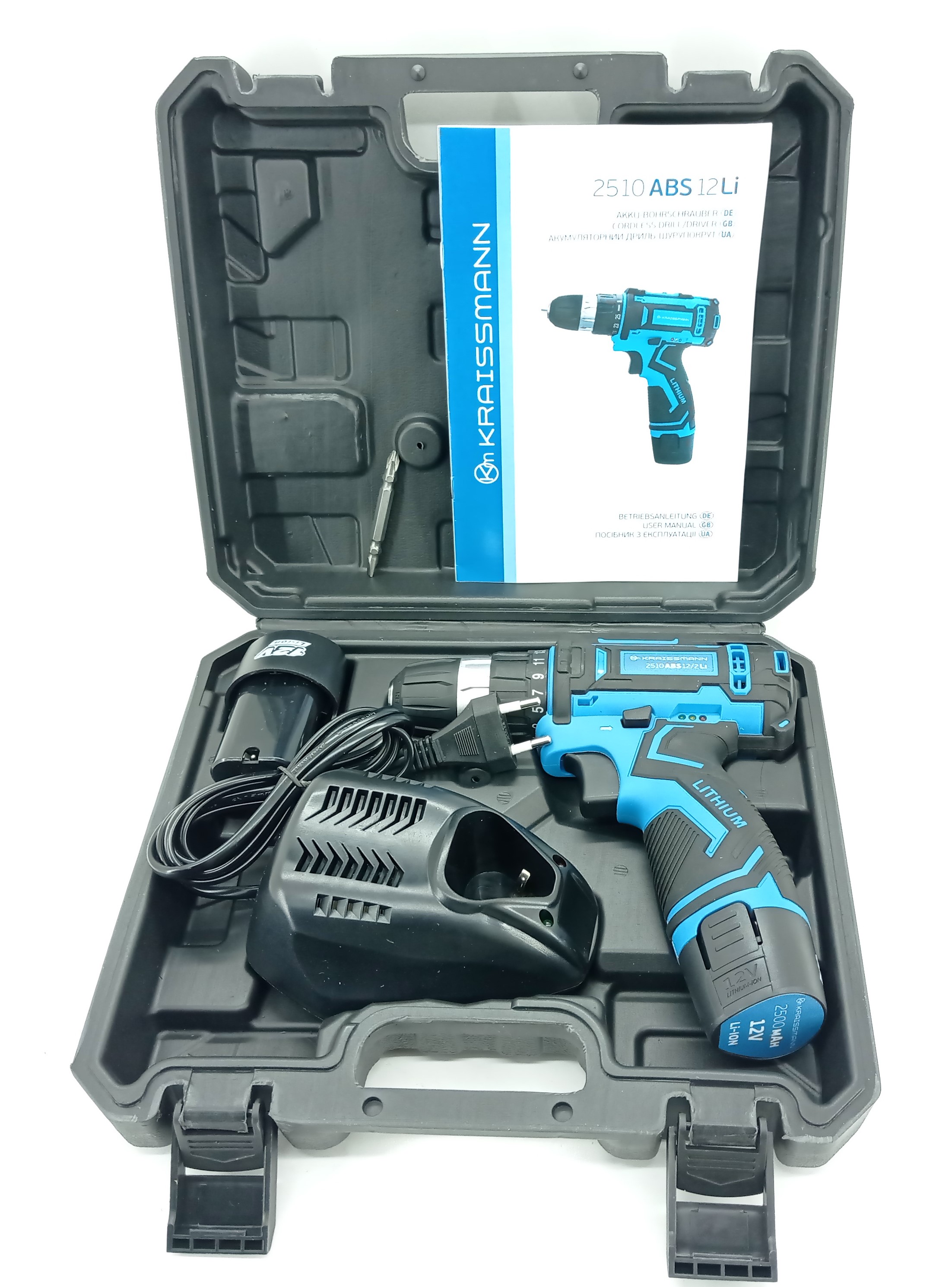 Акумуляторний шуруповерт Kraissmann 2510 ABS 12/2 Li