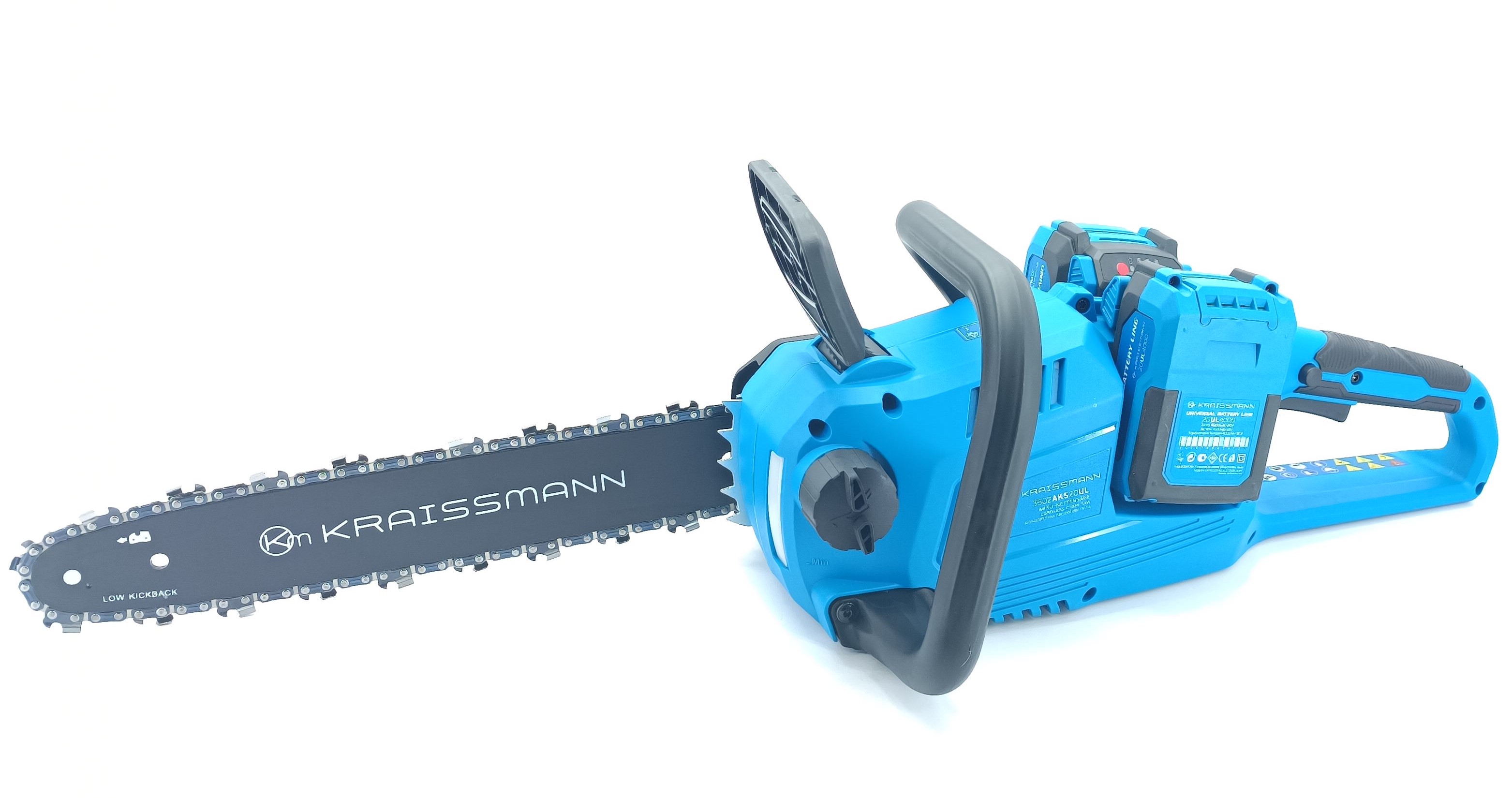 Ланцюгова пила Kraissmann 3502 AKS-BL 20UL (подвійний зарядний пристрій, 2 акум. по 4000 мАг)