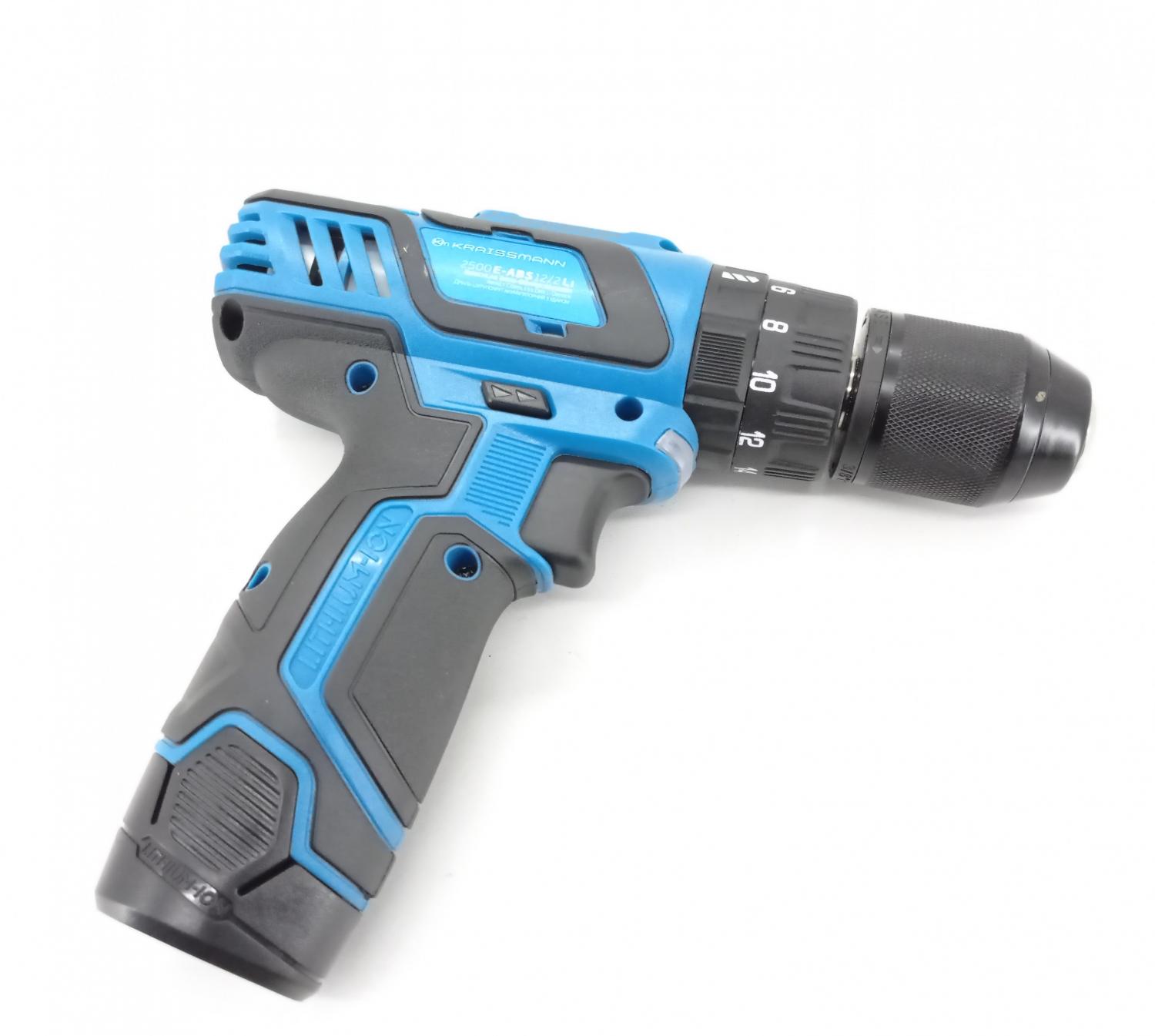 Акумуляторний шуруповерт Kraissmann 2500 E-ABS 12/2 Li (ударний)
