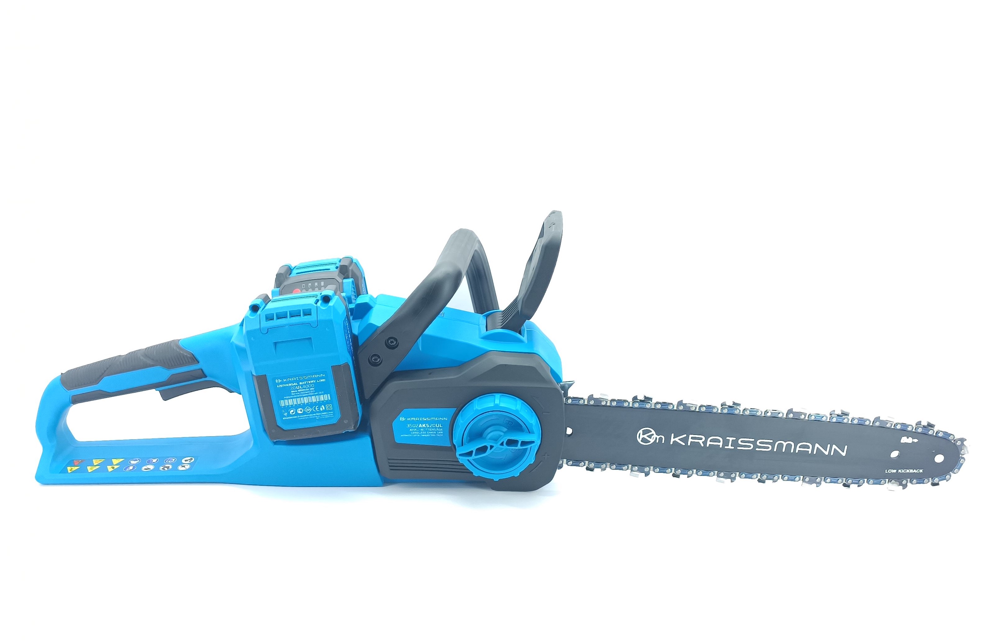 Ланцюгова пила Kraissmann 3502 AKS-BL 20UL (подвійний зарядний пристрій, 2 акум. по 4000 мАг)