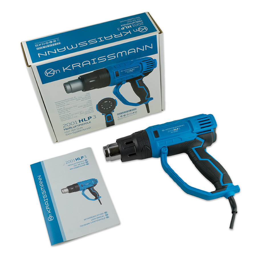 Фен будівельний Kraissmann 2001 HLP 3 (з набором насадок)