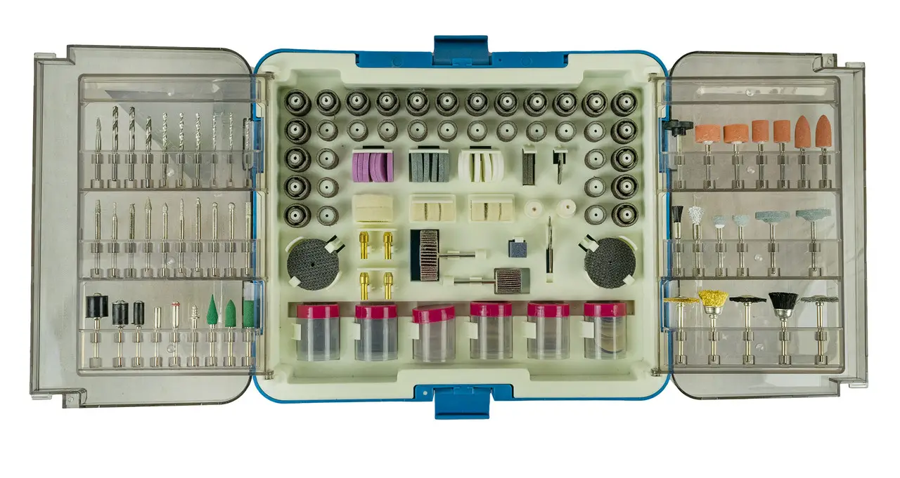 Набір аксесуарів до гравера Kraissmann ZM'418 (зручний кейс, 418 насадок)